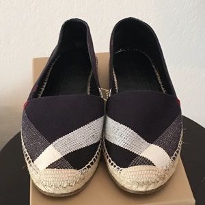 “Sold” Burberry Navy Check Espadrilles